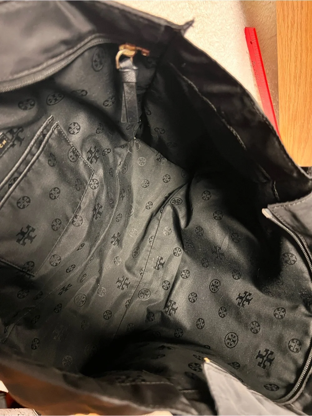 Tory Burch Black Nylon and Leather-Trim Tote